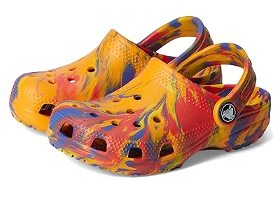 Crocs Kids Classic Marbled Tie-Dye Clog (Toddler) Kids Shoes Orange Zing/Multi : 8 Toddler M, Synthetic