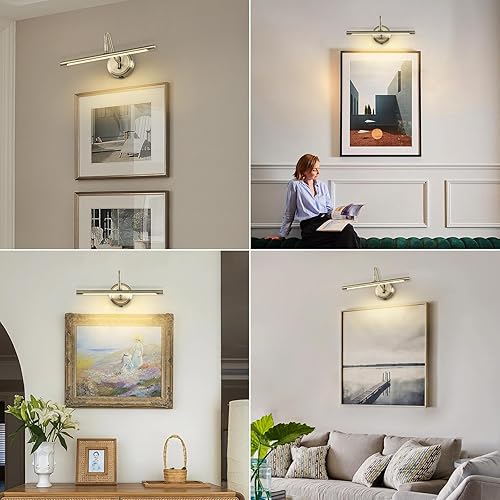 Miniatura 2 de JOOSENLUX Luces de Pared Modernas a Batería Bronce Antiguo Luces Inalámbricas para Cuadros de Pared de 16.5 Pulgadas Regulables Luces Bajo Encimera