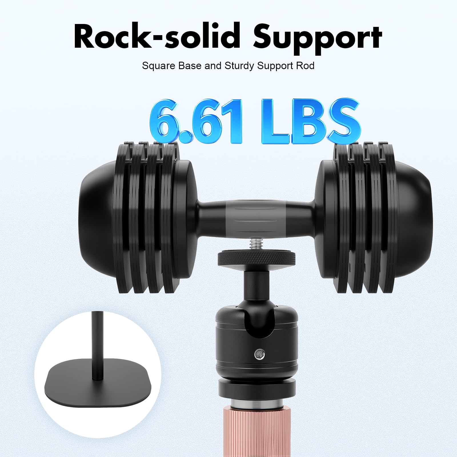 Supporto per proiettore, altezza regolabile 65-120 cm, girevole a 360°, inclinabile, universale con filettatura da 1/4", portata fino a 3 kg, per videoproiettore webcam, nero