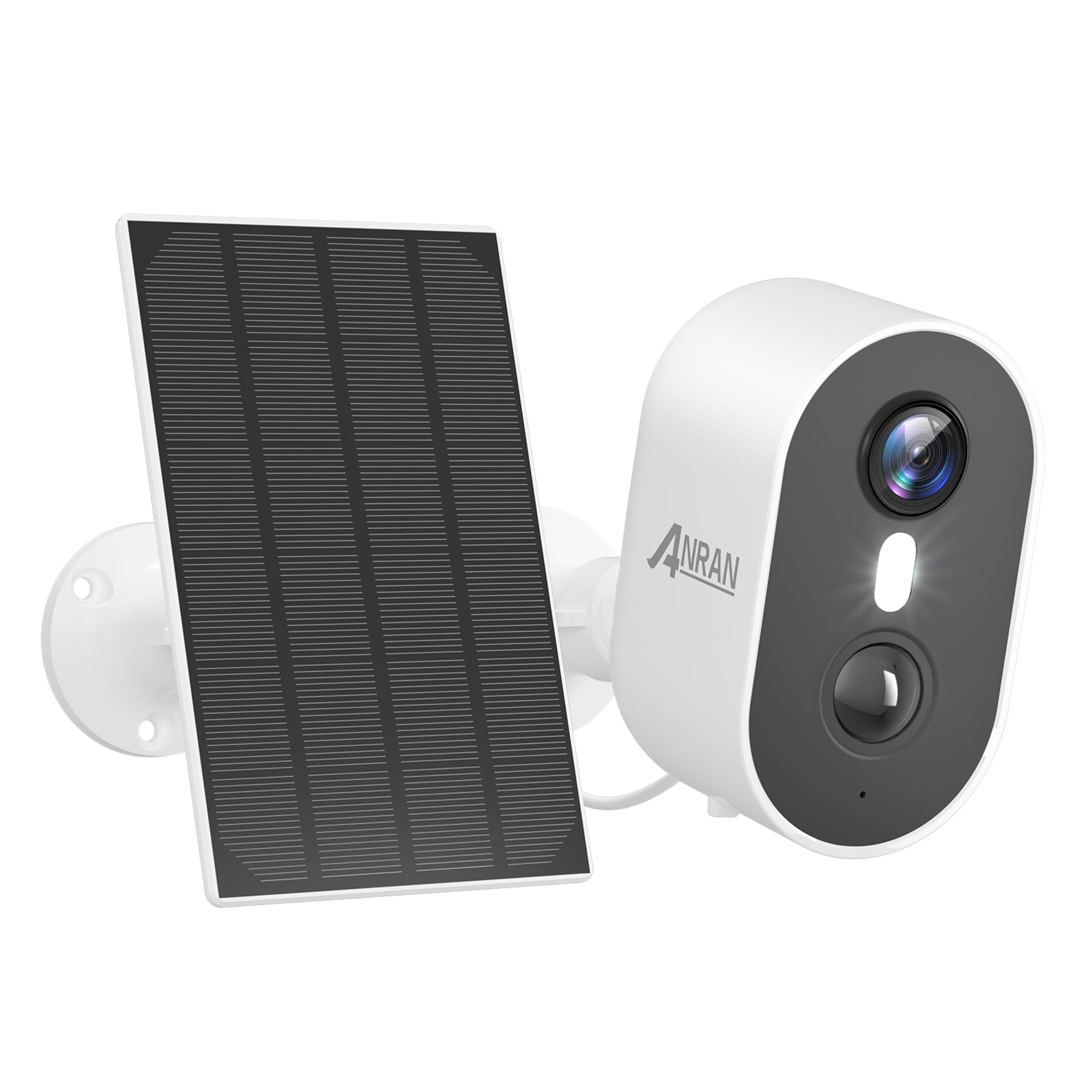 ANRAN 3MP Solar Security Cameras Wireless Outdoor for Home Security, 2K Color Night Vision WiFi Surveillance Home Camera with Solar Panel, Spotlight, PIR Detection, 2-Way Talk, Compatible with Alexa