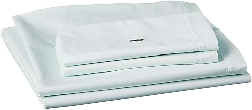 Miniatura 4 de Lacoste Juego de sábanas de 4 piezas 100 % percal de algodón, frescas, crujientes, mate y duraderas, certificación Oeko-Tex, color liso, menta