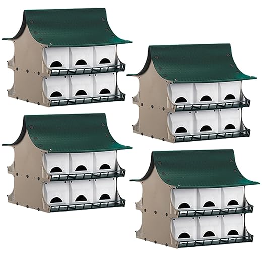 Bulk Buy of 4 S&K Purple Martin Houses, White and Green, PBH-12