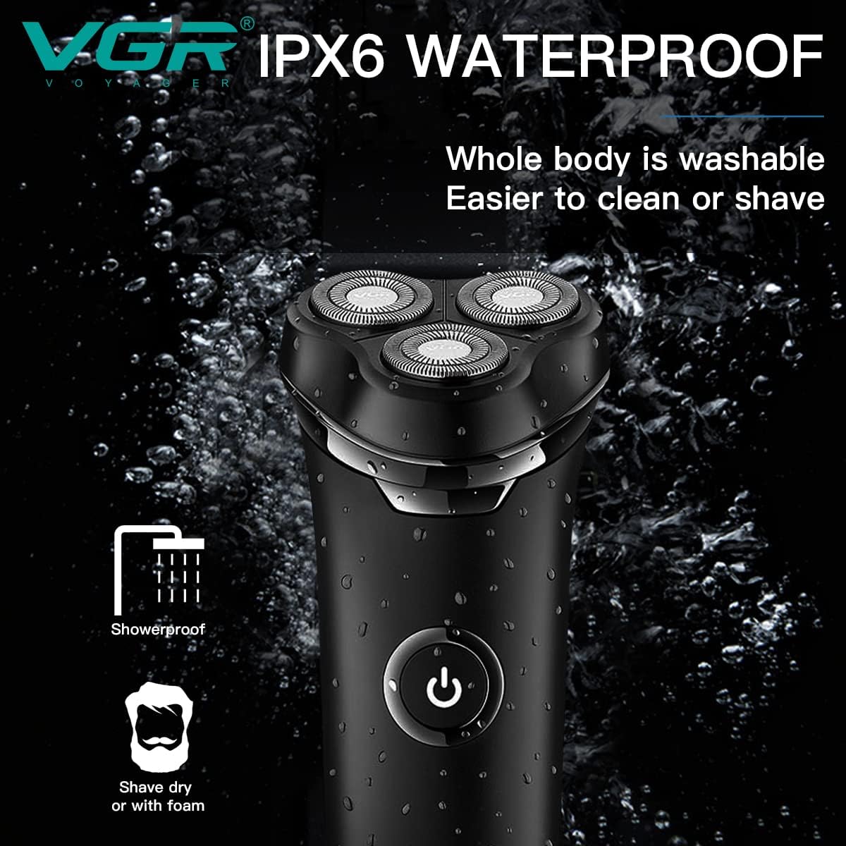 VGR V-319 Electric Shaver IPX6 Waterproof