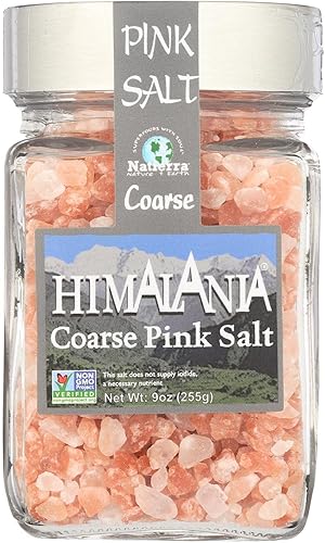 Sal rosa gruesa, frasco de vidrio de 9 onzas, 6 por caja.