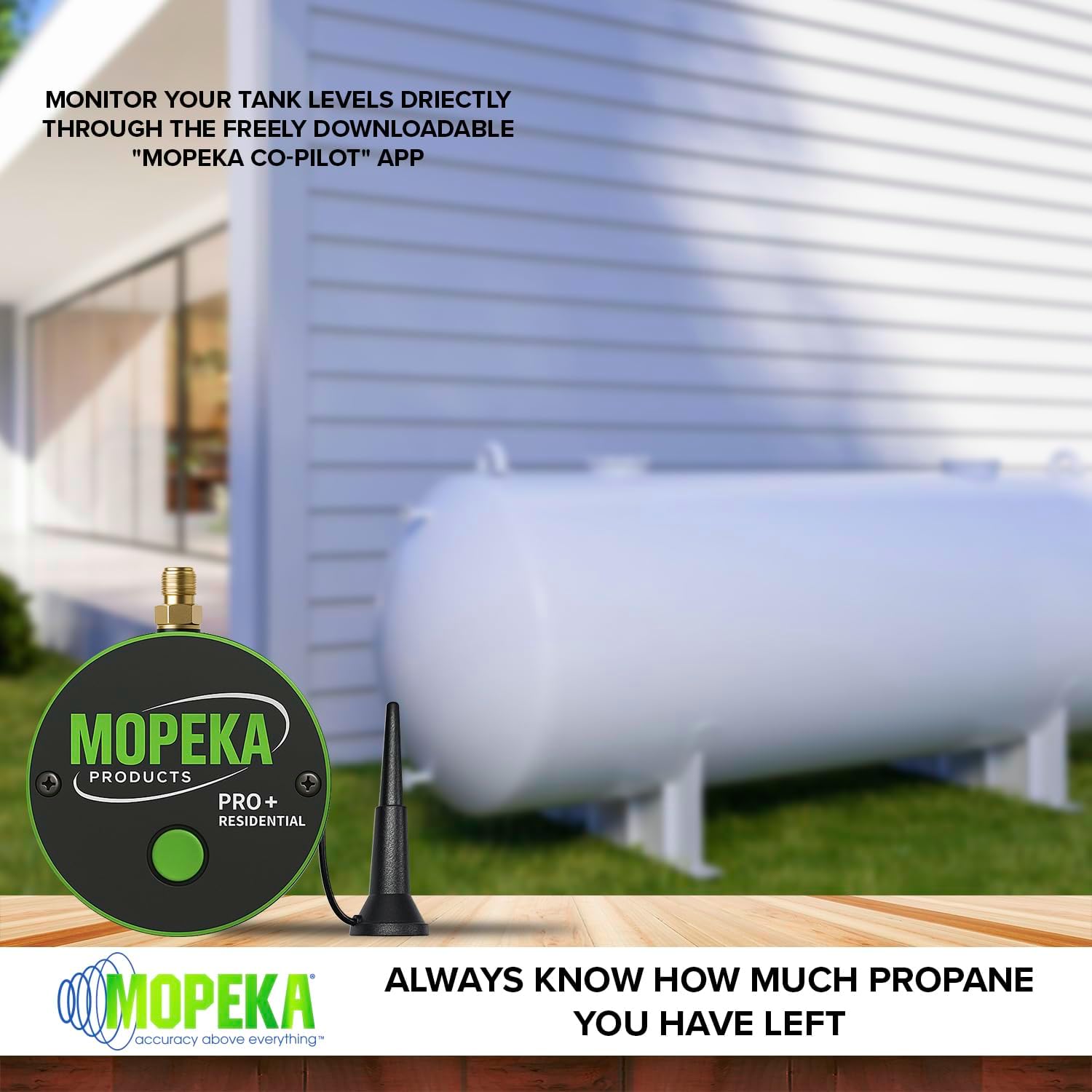 Mopeka Pro + Celluar Sensor - Bluetooth & Cellular Ultrasonic Sensor For Steel Propane Tanks - Perfect For Propane Tanks - Up To 2,000 Gallon Tanks