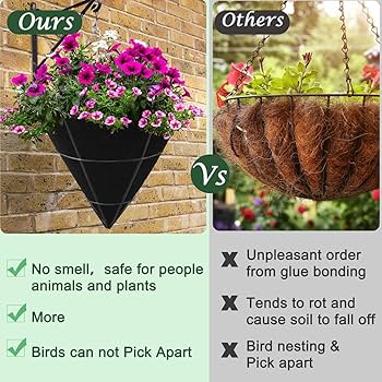 Aazon.co: Adnee 2Pcs 16Inch Fabric Planter Basket Liner-Felt Flower