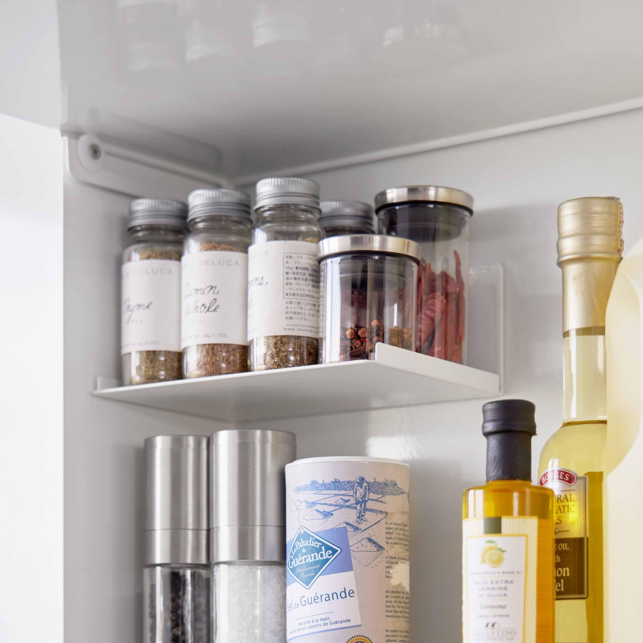 YAMAZAKI 2009 TOWER 3Tiered Seasoning Rack, white, Steel/POM Resin, 38 x 16.3 x 49.2 cm