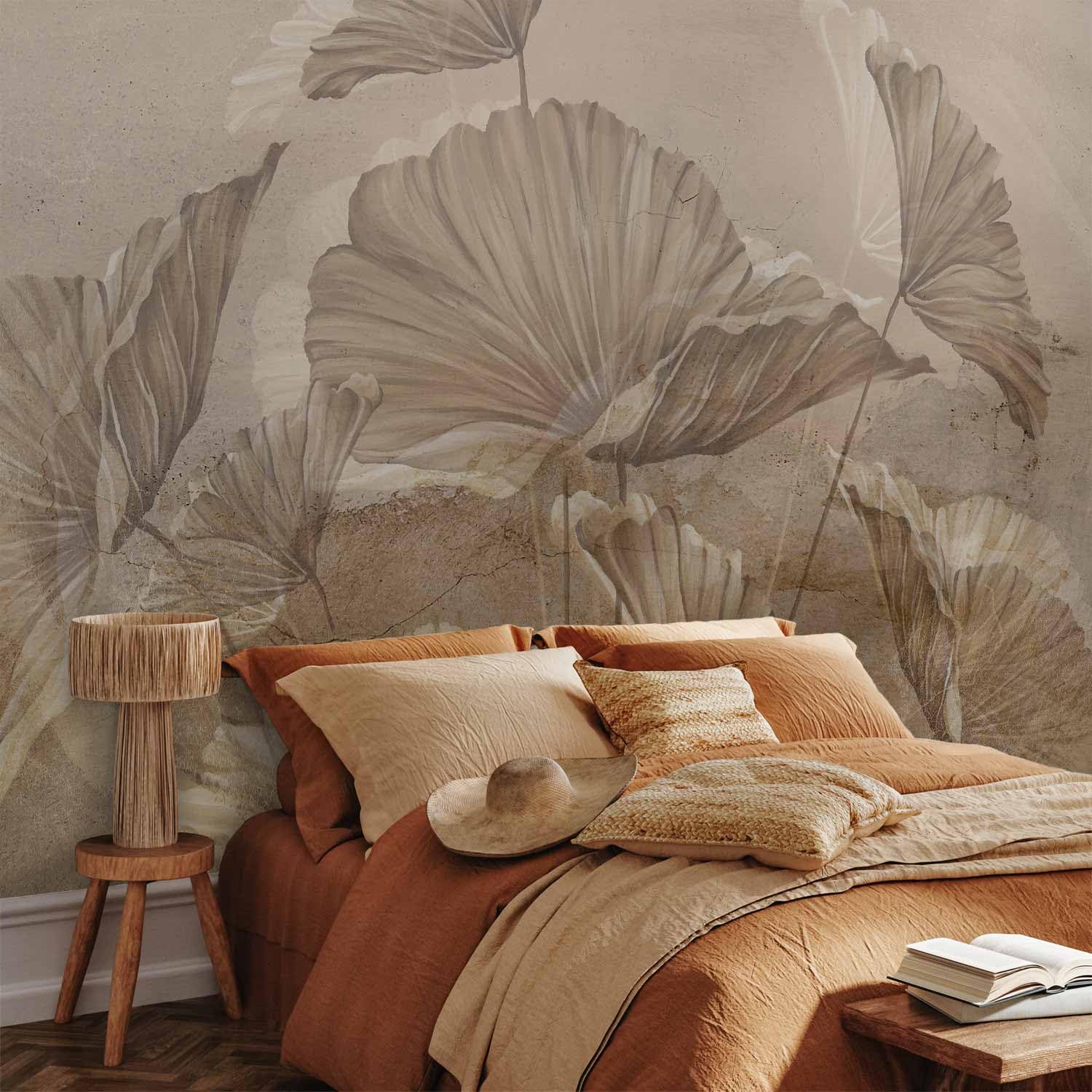 murando Carta da parati beige Foglie 450x315 cm Fotomurali in TNT Murale alla moda Decorazione da Muro XXL Poster Gigante Design Cameretta Carta per Pareti Soggiorno Natura come dipinto b-B-10043-a-a