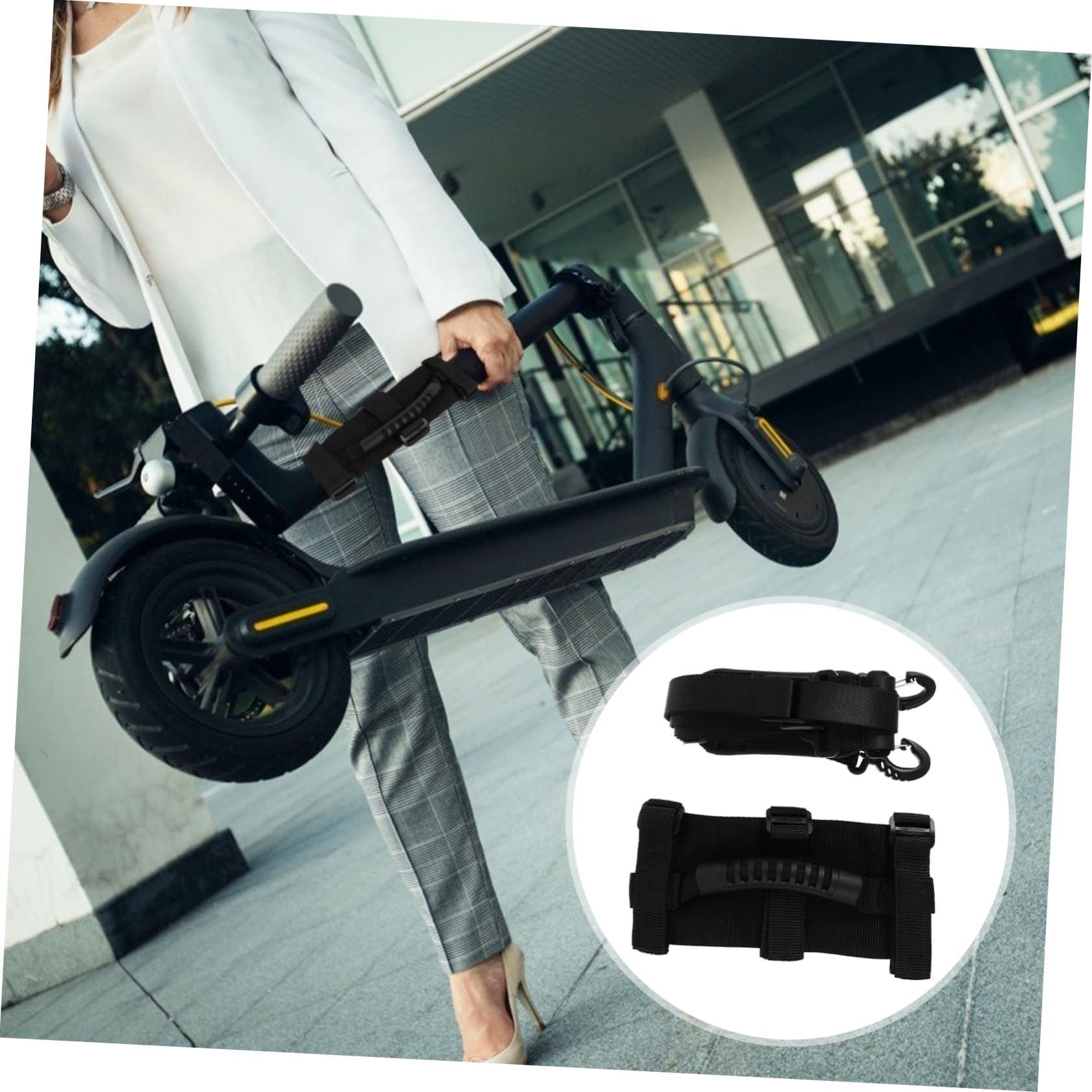 BESPORTBLE 4pièces De Transport Ajustables pour Trottinette Sangles De Universelles Noir pour Chaises De Plage Et Scooters Pliables