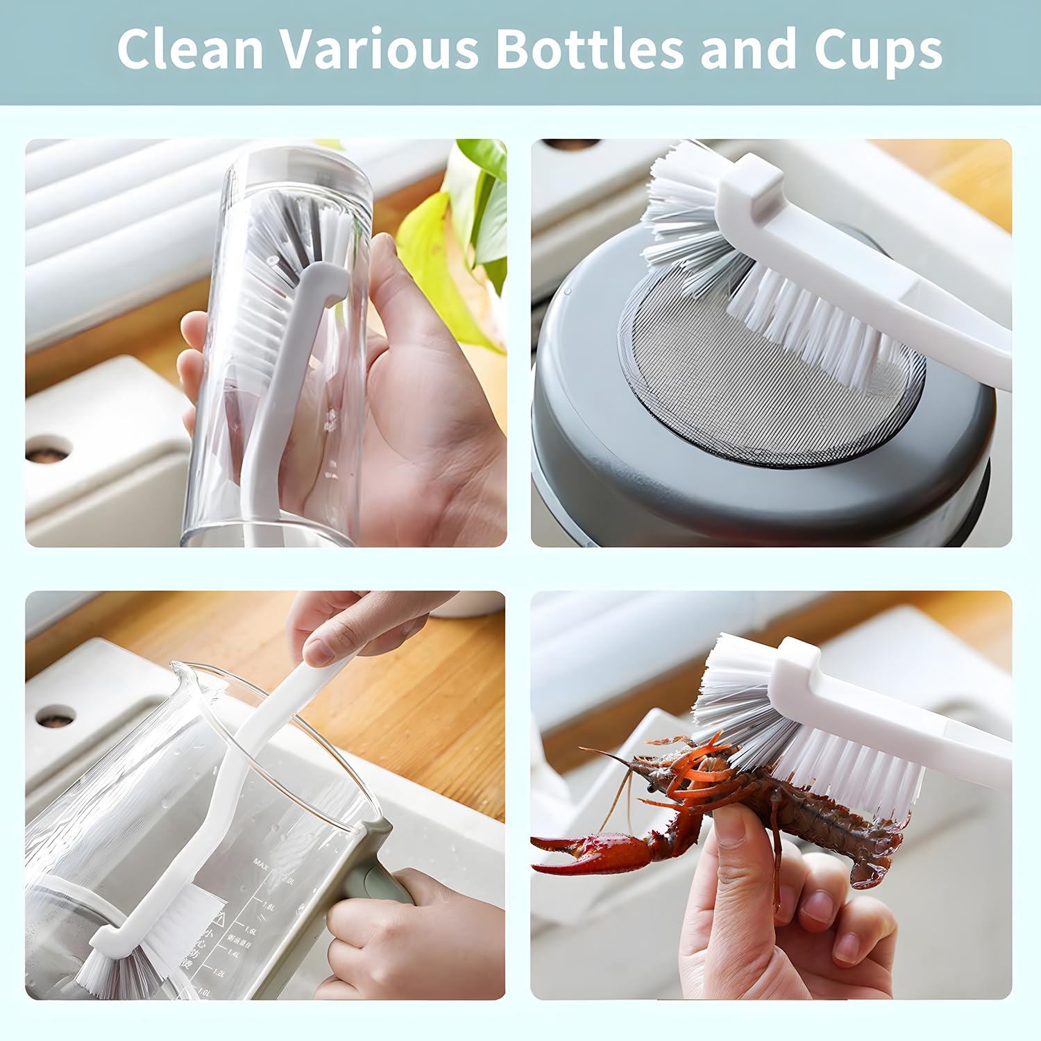 Cepillo de Limpieza de Grietas Multifuncional 12 Piezas Cerdas Duras para Cocina Baño Ventanas