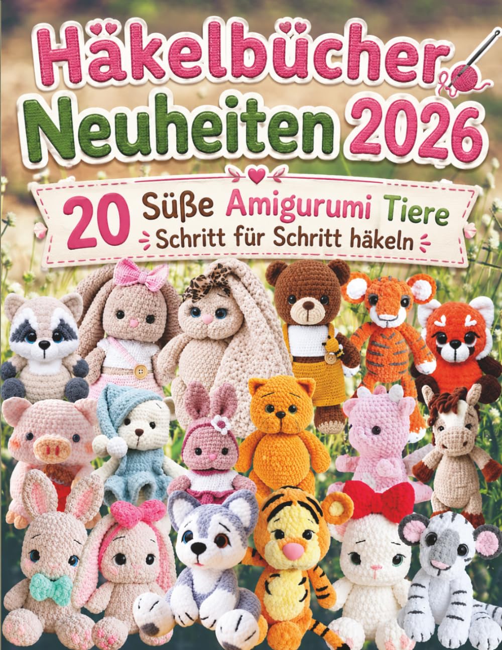 Häkelbücher Neuheiten 2026: 20 Süße Amigurumi Tiere Schritt für Schritt häkeln