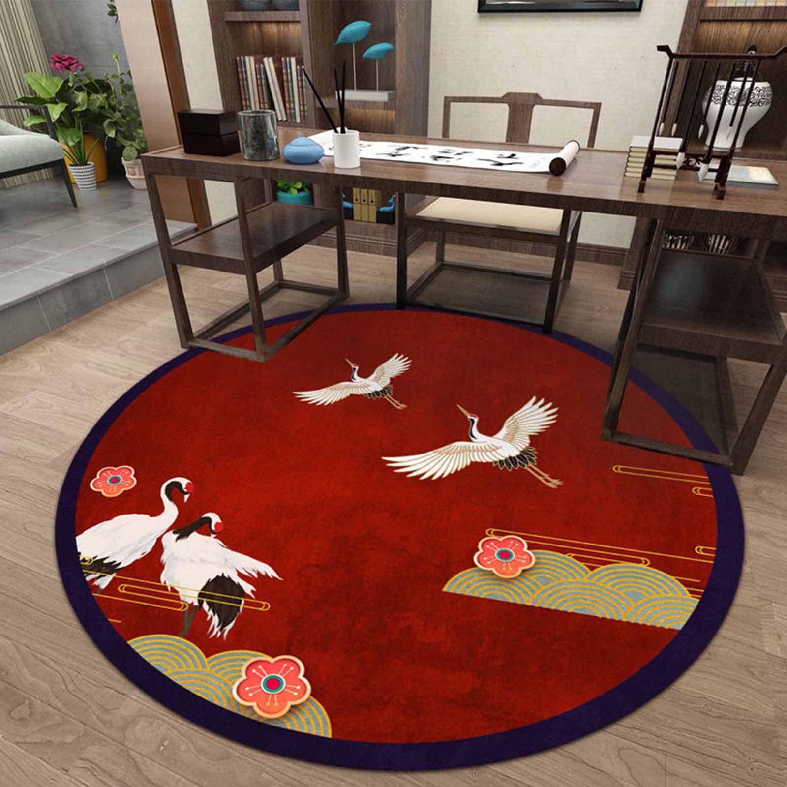 Tapis Traditionnels pour Salon Ronds Beige Blanc Rouge 60cm 80cm 100cm 120cm 140cm 160cm 180cm 200cm Tapis résistant Chambre Salon Panier Suspendu