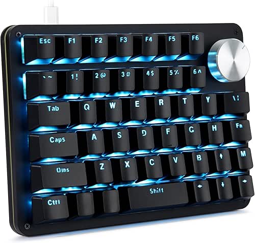 Koolertron One Handed Mechanical Gaming Keyboard with 24 Macro Keys,