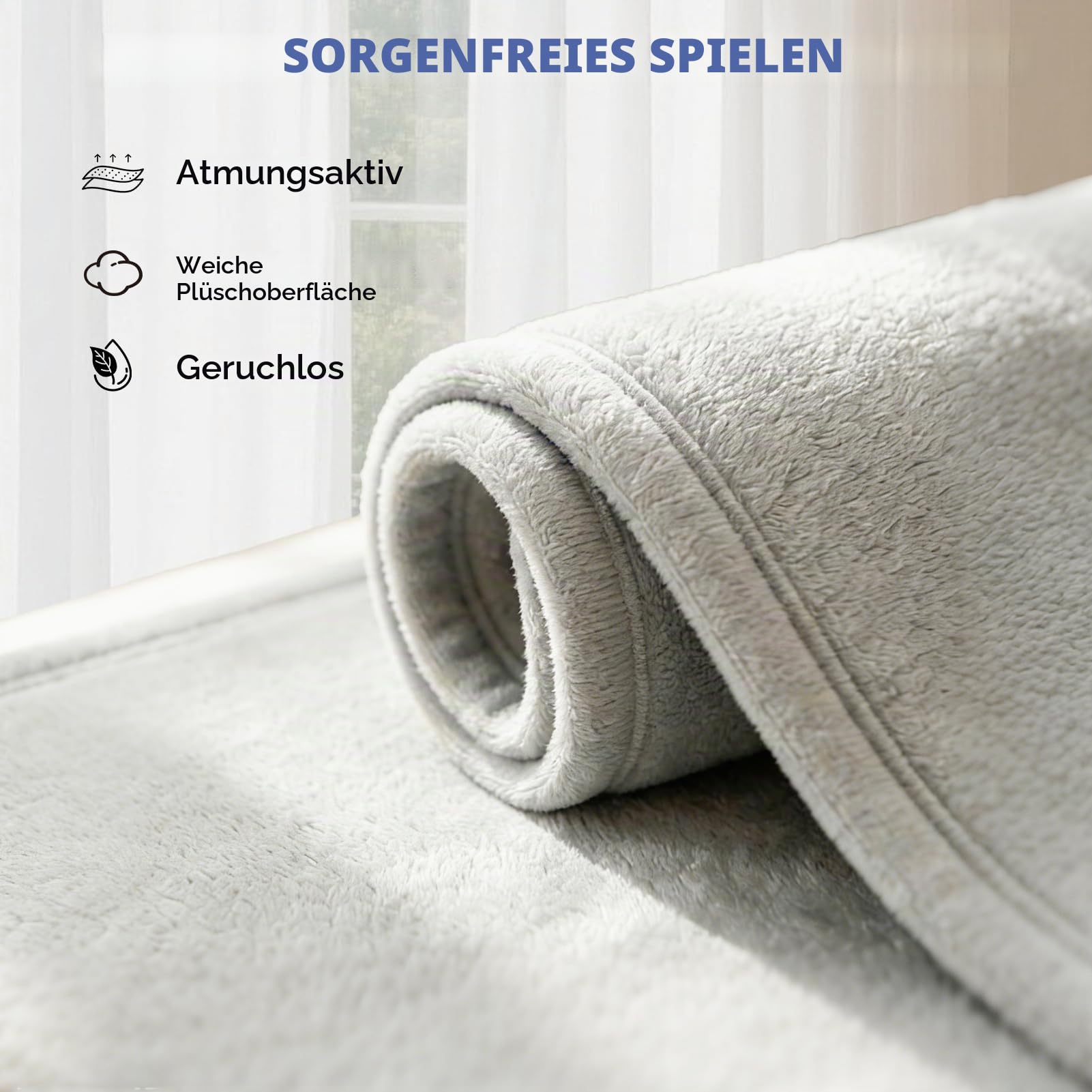 LZDMY Große Spielmatte Baby Spieldecke, 200x150x3cm Dicke Krabbelmatte, Spielteppich mit Rutschfester Unterseite & Weicher Kurzflor - Teppich für Kinderzimmer Wohnzimmer, Geschenk Geburtstag Ostern