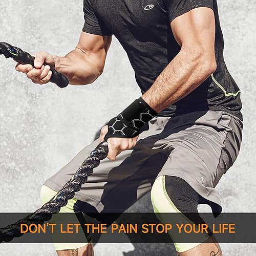 Miniatura 6 de Domaste Muñequera para alivio del túnel carpiano, soporte ligero de compresión sin neopreno para entrenamiento, mujeres y hombres, muñequeras