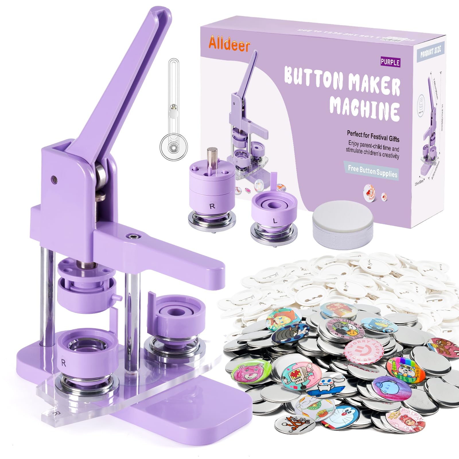 Alldeer 32mm Button Maker Machine