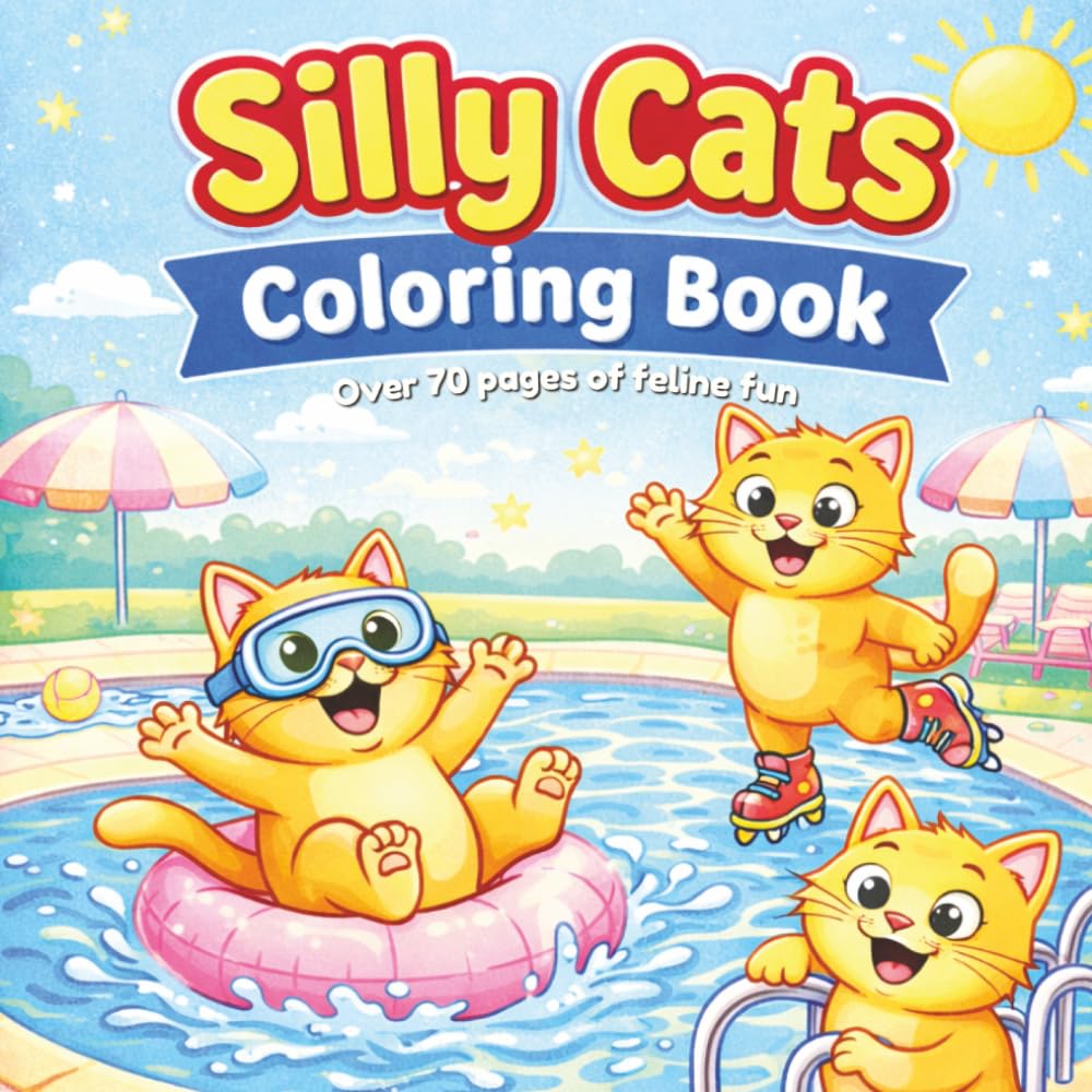 Problematic Cats: A Silly & Sassy Coloring Book: 75 Pages of Chubby Cats Causing Chaos at the Library, Spa, Mechanic, and More | Fun for Adults, Teens, and Kids Ages 5+