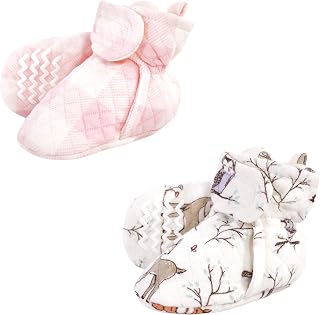 Hudson Baby Cozy Warm Toddler Slipper Booties - Non-Skid Bottom, Kick-Proof Hook & Loop, Soft Fleece/Sherpa/Velour (0-24M)