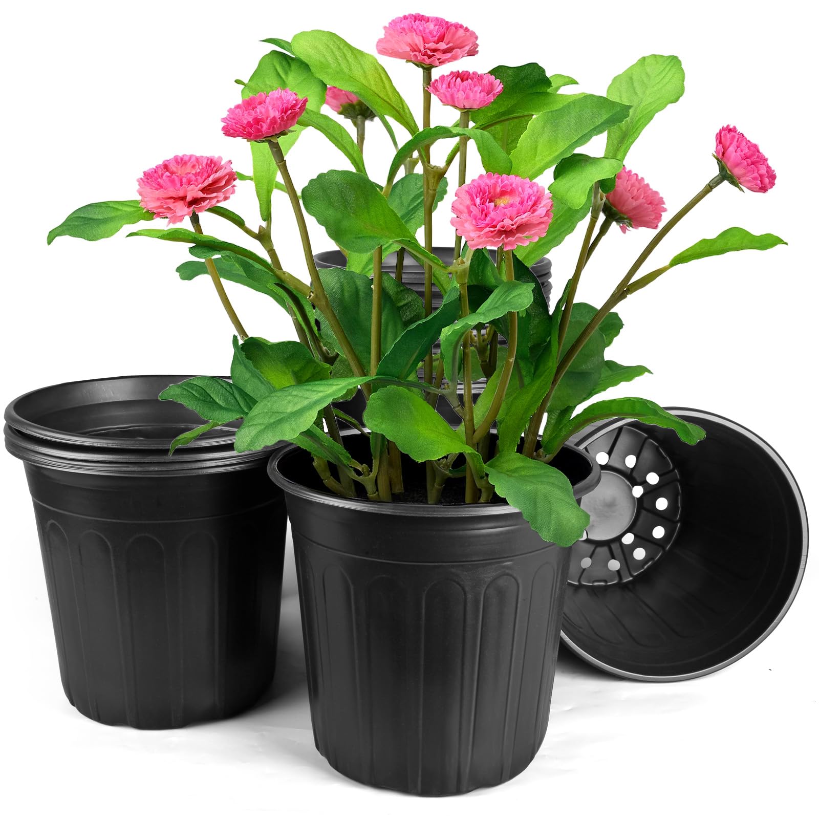 rectangle self watering planter Mayne Nantucket Square Planter, 20"H, Black
