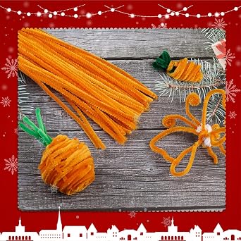 200 Pieces Pipe Cleaners Chenille Stem, Golden Pipe Cleaners Set Craft Pipe Cleaners Christmas Pipe Cleaners Chenille Stems for DIY Art Crafts Decorations Supplies (Golden)
