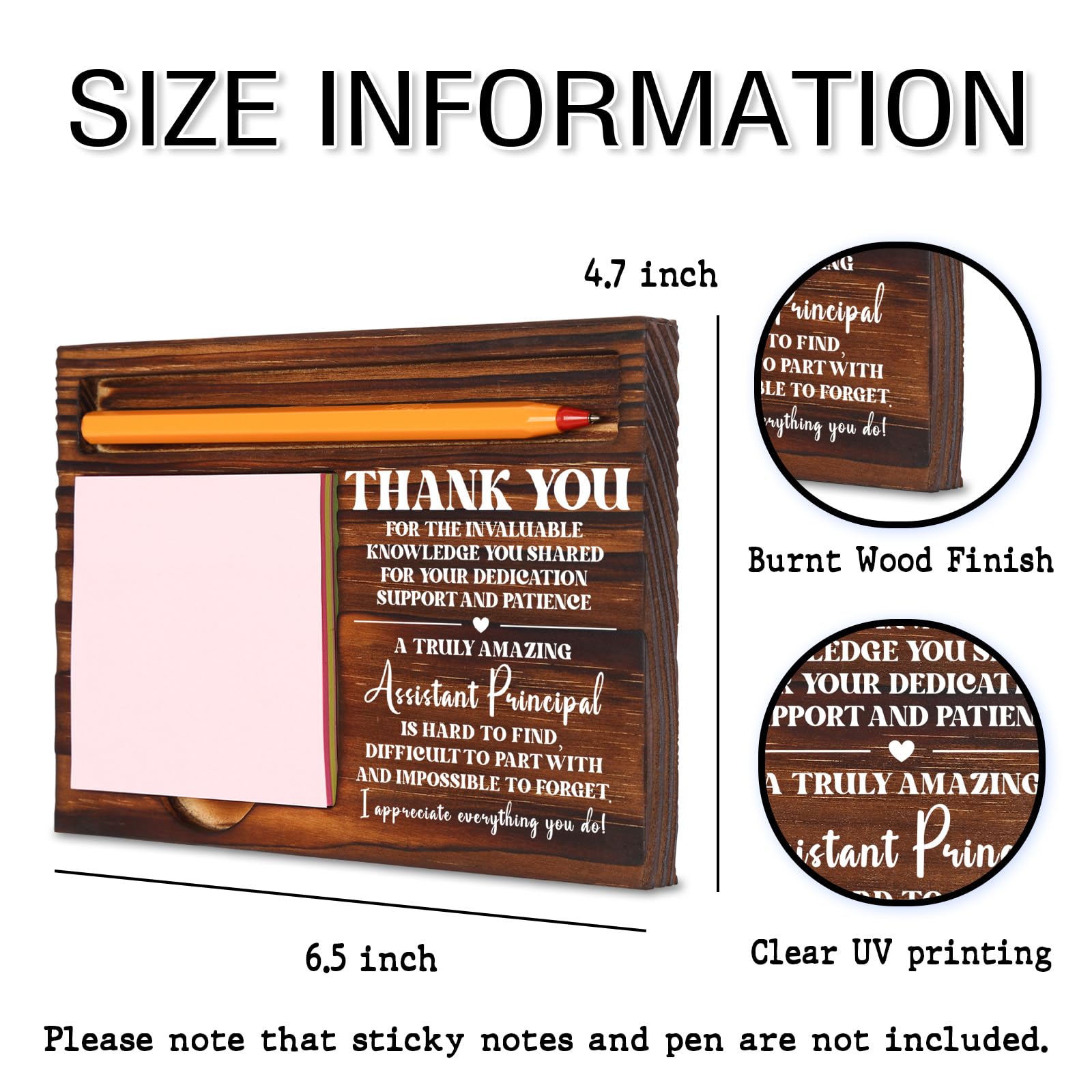 Thank You Gift for Assistant Principal, Positive Affirmations Decor Assistant Principal Appreciation Gifts, Assistant Principal Gift Ideas, Vice Principal Desk Retro Note Pad Holder XB456