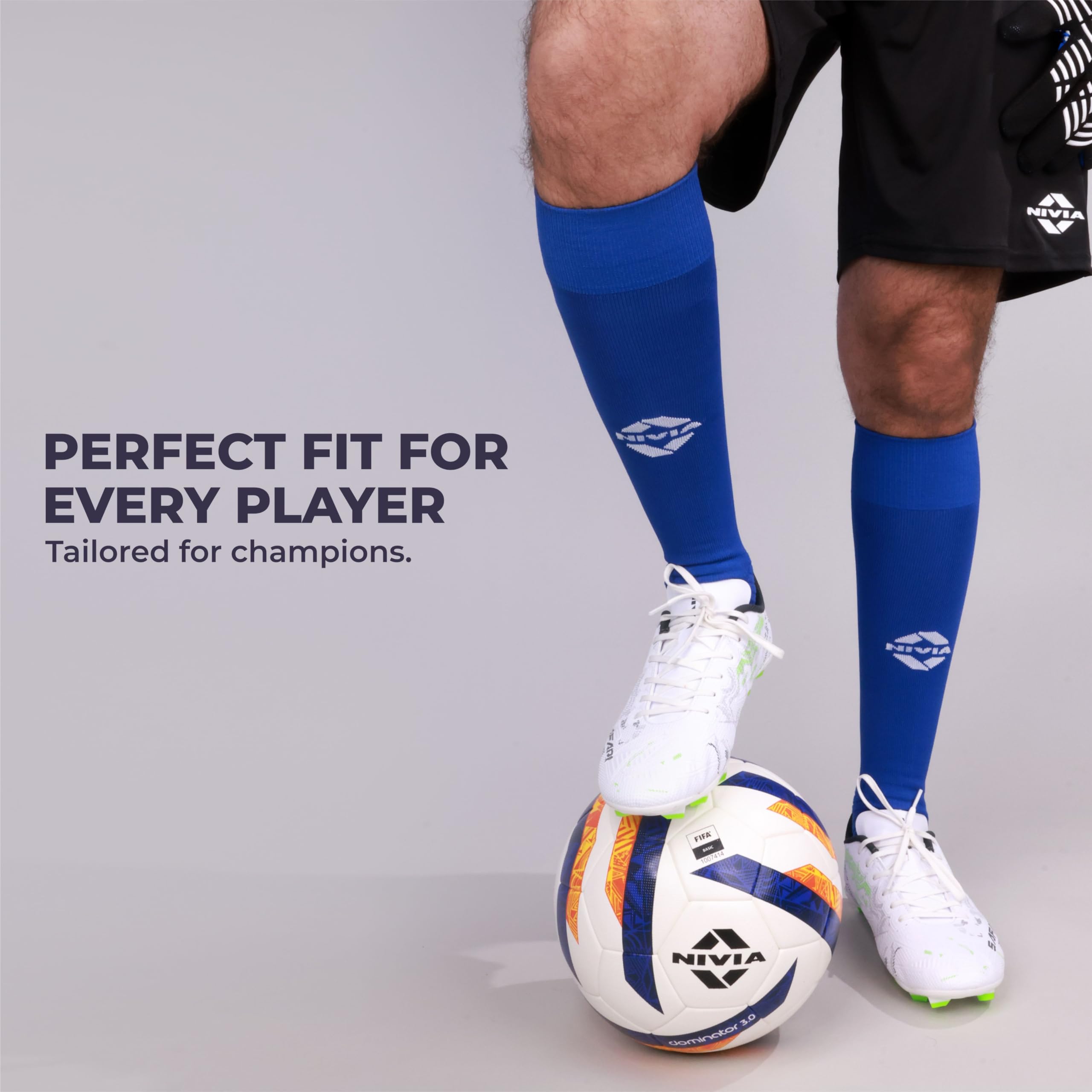 Nivia Ashtang 2.0 Football Stockings, Soccer Stockings, Stockings for Men (Blue, Small) 1