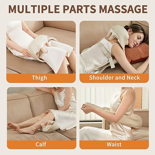 Miniatura 8 de iRest Masajeador de cuello y hombros 4D con calor, masajeador Shiatsu eléctrico inalámbrico para aliviar el dolor de tejido profundo en hombros y