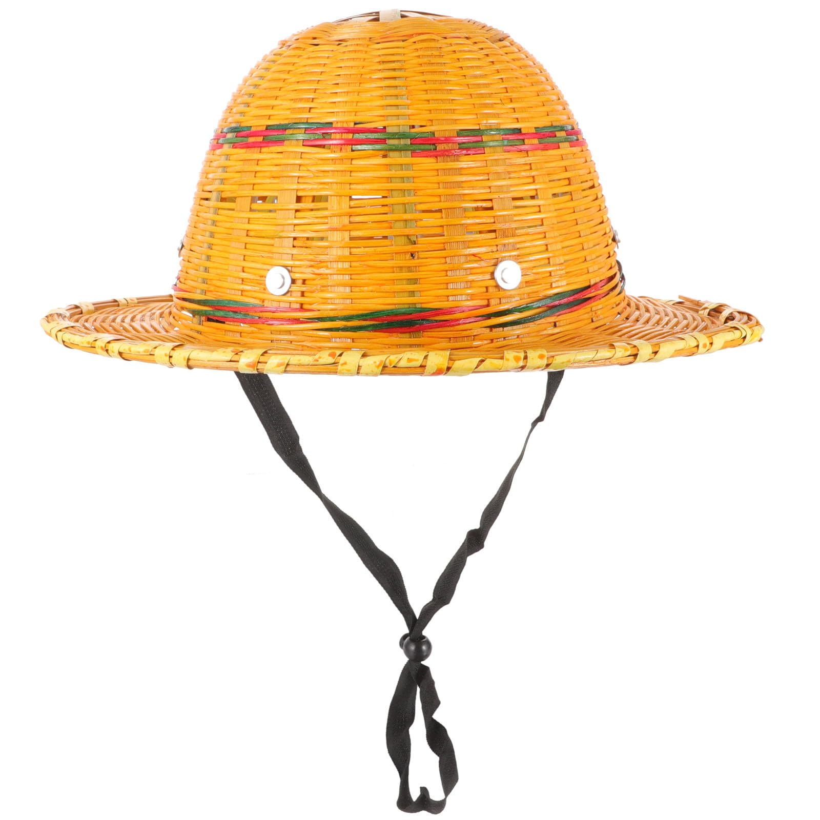 Leichter Schutzhelm aus Bambusgewebe mit Sonnenschutzmittel für Sommer Gewebte Schutzkappen für Außenbereich für Sommerurlaub und Baustellen Zufällige Farbe