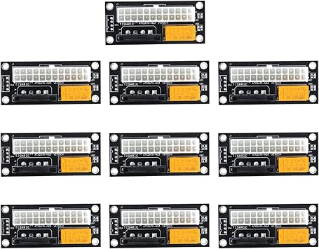 Dual PSU Power Supply PC Block Synchronizer ADD2PSU ATX 24Pin to 4Pin Molex Connector Riser Miner Mining Adapter10pcs Black sata