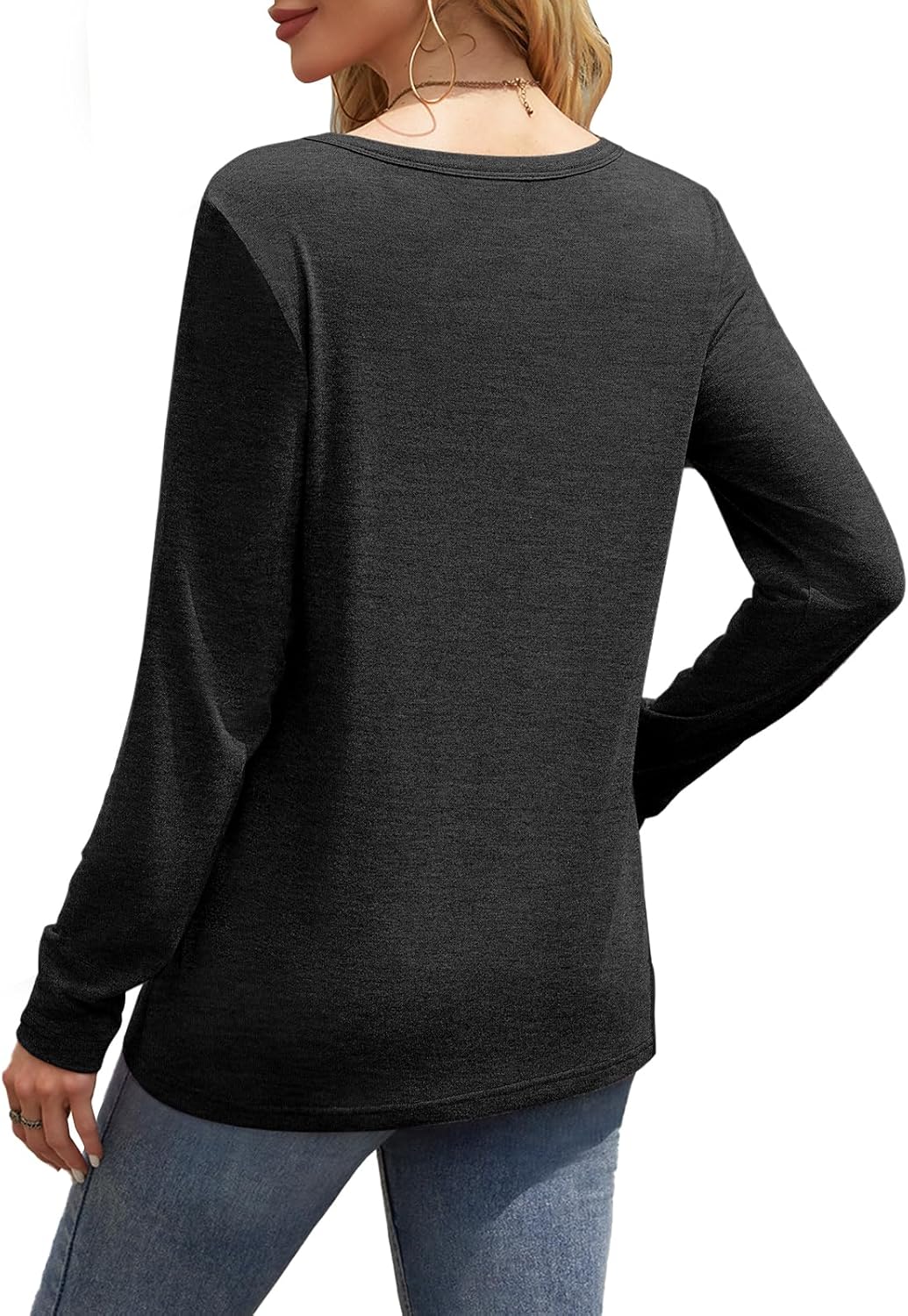 Women's Long Sleeve Shirts Casual Crewneck Tops Fall Fashion Soft Basic Tee for Work Business 2026 - Image 6