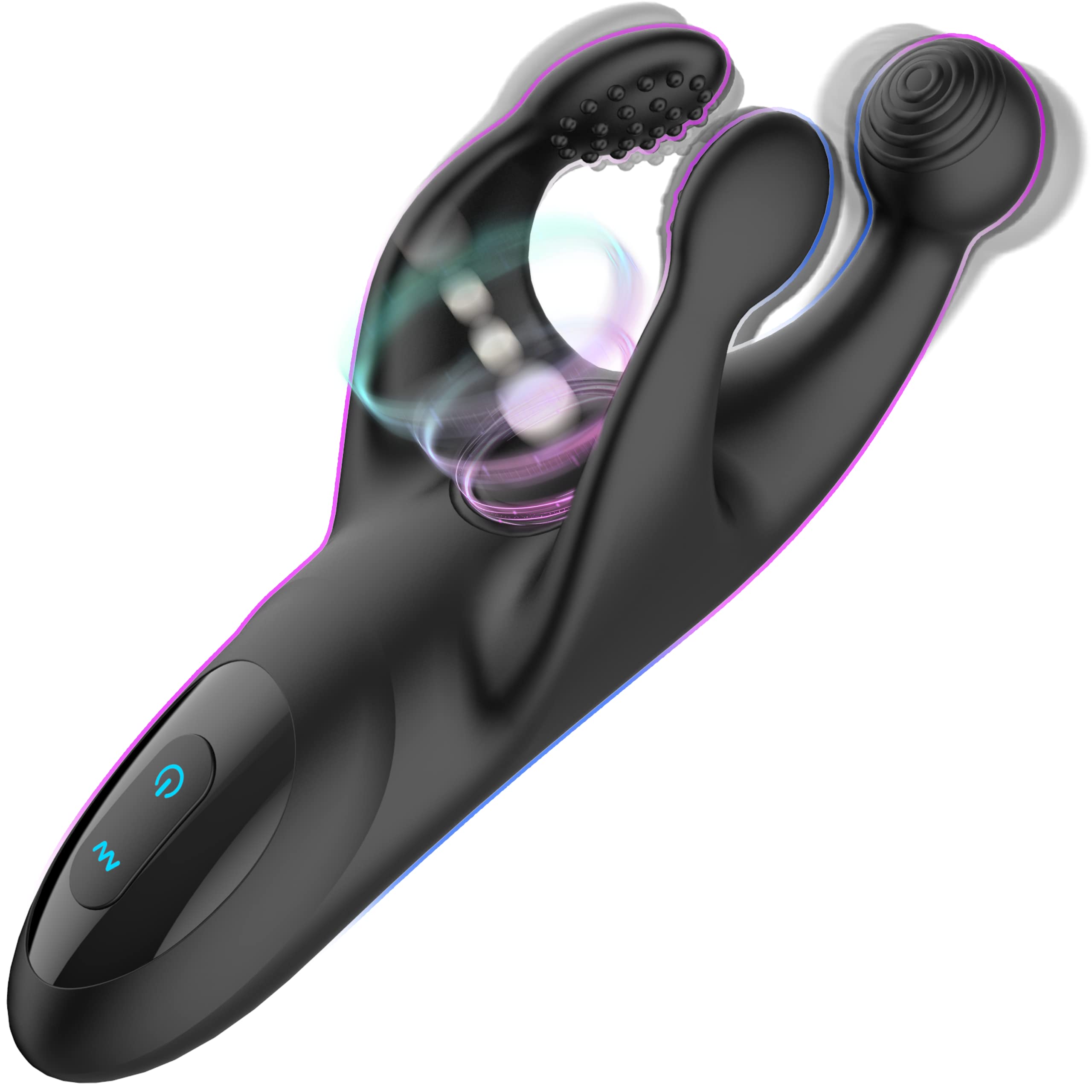 Vibrating Male Masturbators Male Vibrator Electric Penis Massager with 10 Flapping & 10 Powerful Vibrations Three-End Open Design Rechargeable Penis Stimulator Adult Sex Toy for Men Prolong Endurance