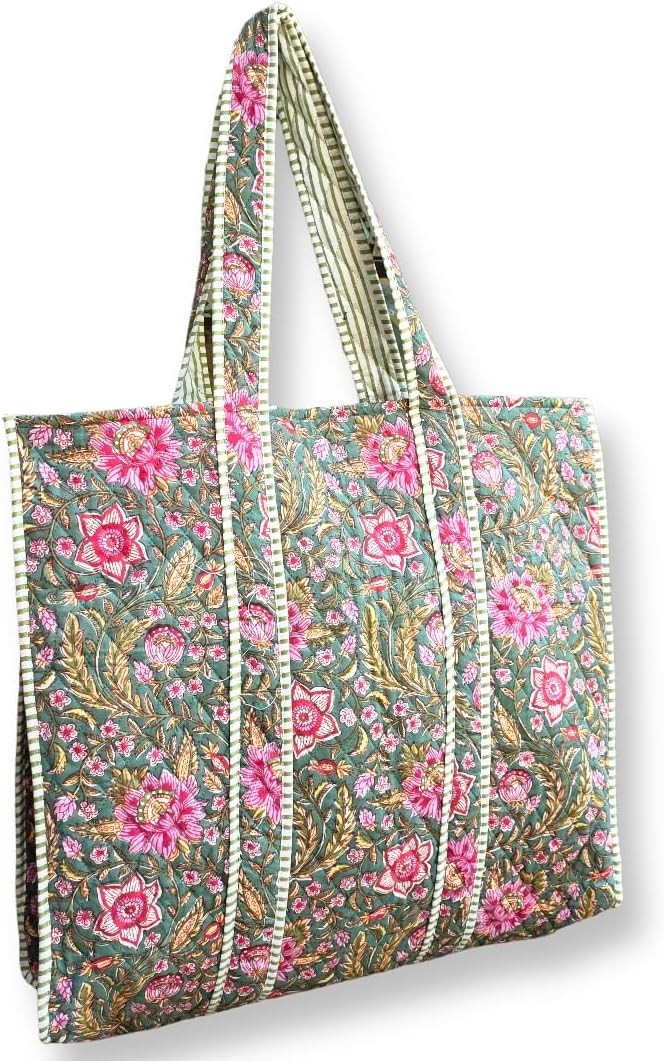 Quilted Tote Bag For Women, Grocery Shopping Bag, Shoulder Bags, Market Handbag, Women's Gift