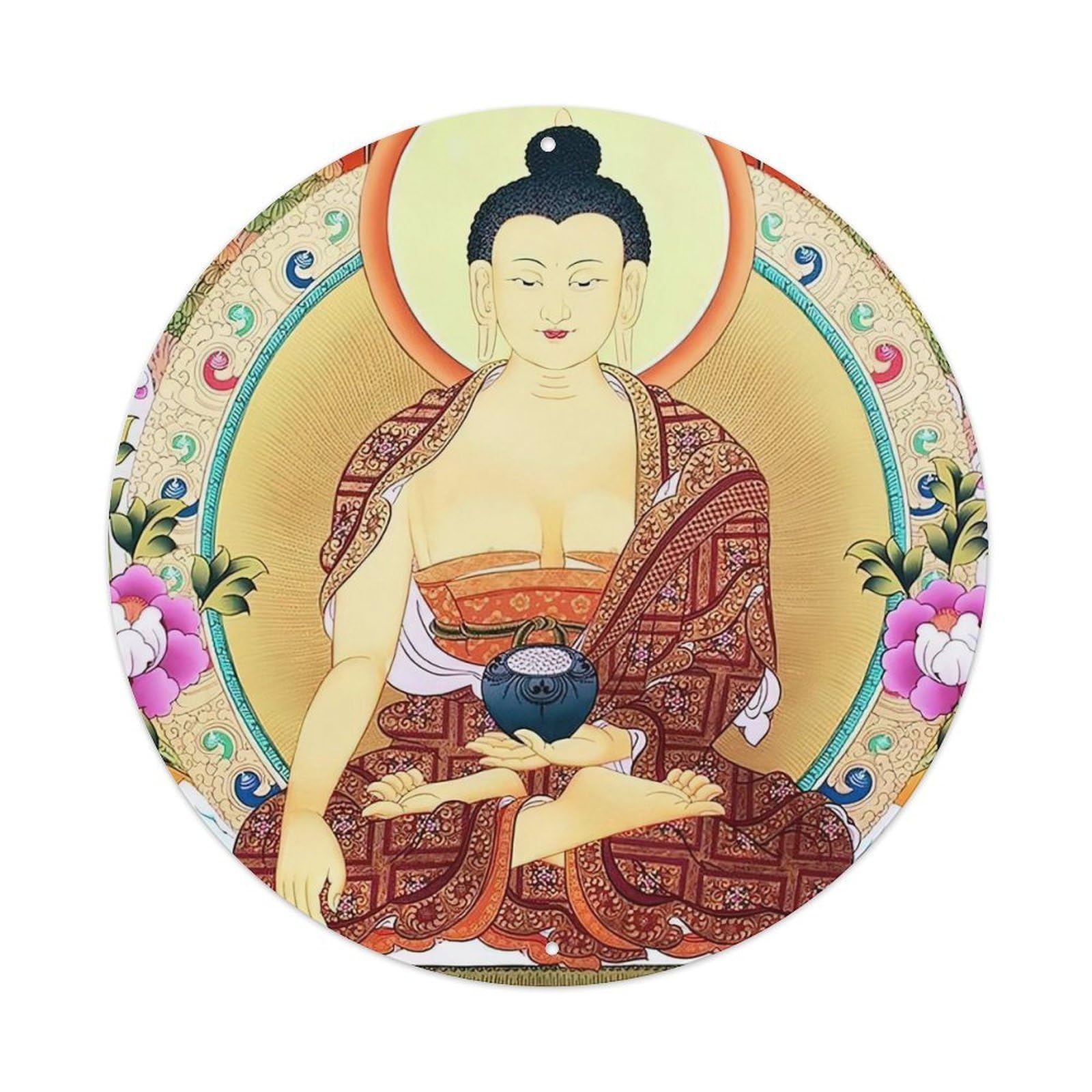 Vintage Buddha Thangka Mascot Metal Tin Sign