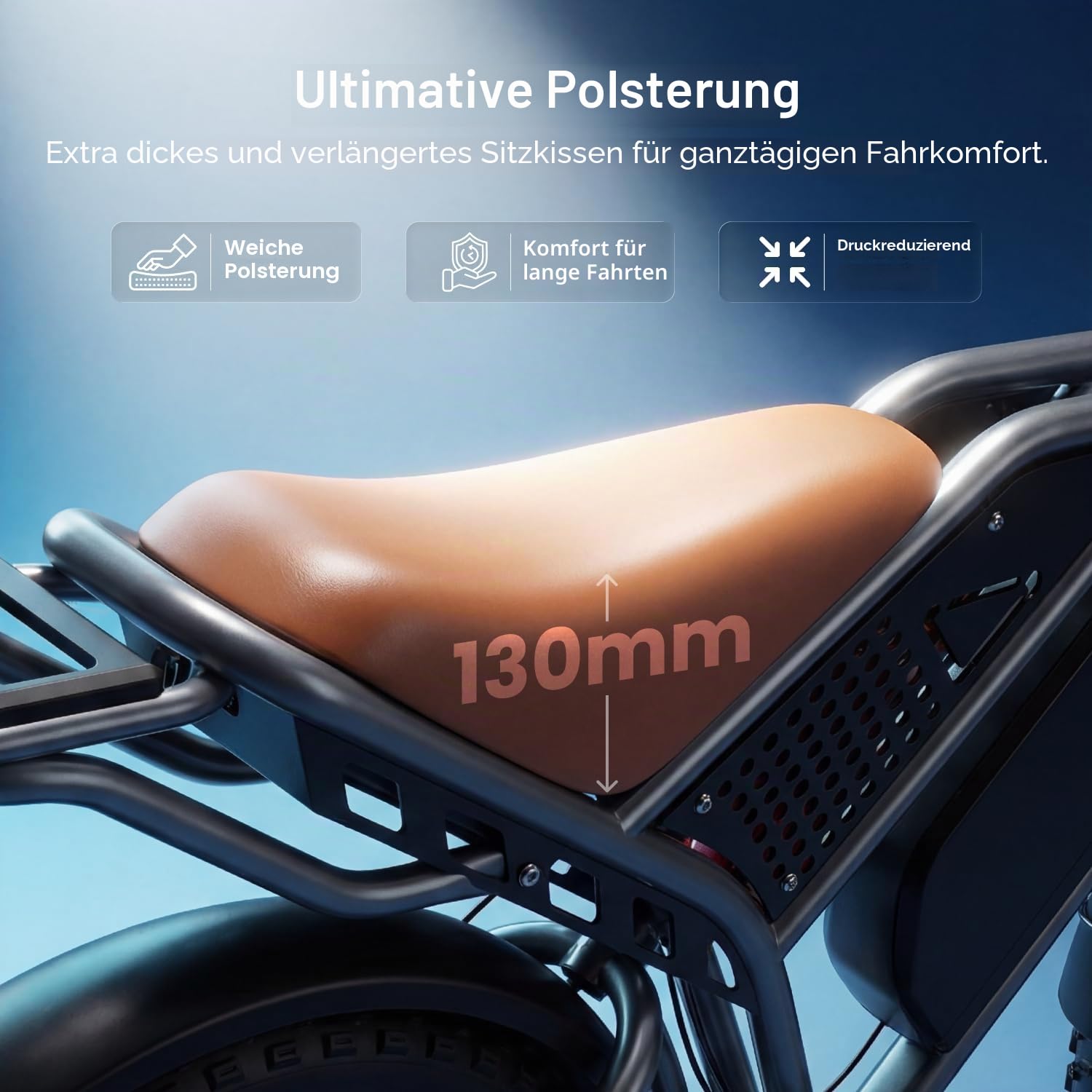 DEEPOWER Elektrisches Fahrrad, abnehmbarer Akku 48 V 20 Ah/35 Ah/60 Ah, Autonomie 110 – 250 km, maximale Geschwindigkeit 25 km/h, Elektrofahrrad mit breiten Reifen 20 Zoll × 4,0, 7 Gänge, Mountainbike
