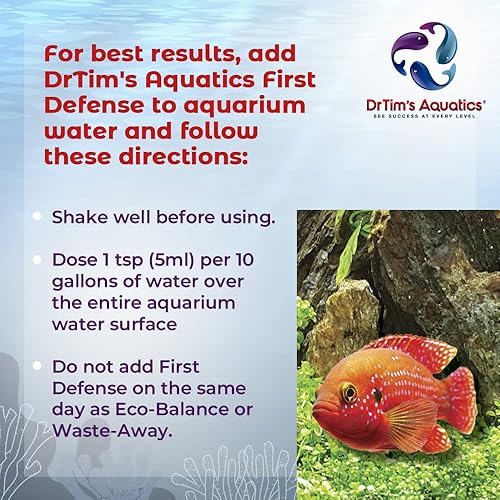 Miniatura 4 de DrTim's Aquatics First Defense for Freshwater Aquariums - Alivio del estrés y apoyo del sistema inmunológico con vitaminas e inmunoestimulantes para