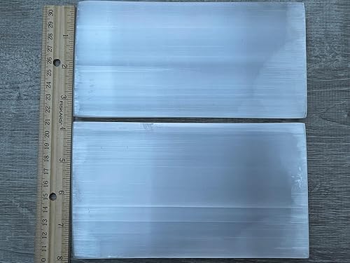 Miniatura 7 de GAF TREASURES Placa de carga grande, losa de selenita pulida de 8 x 4 pulgadas, azulejos de cristal, mineral marroquí