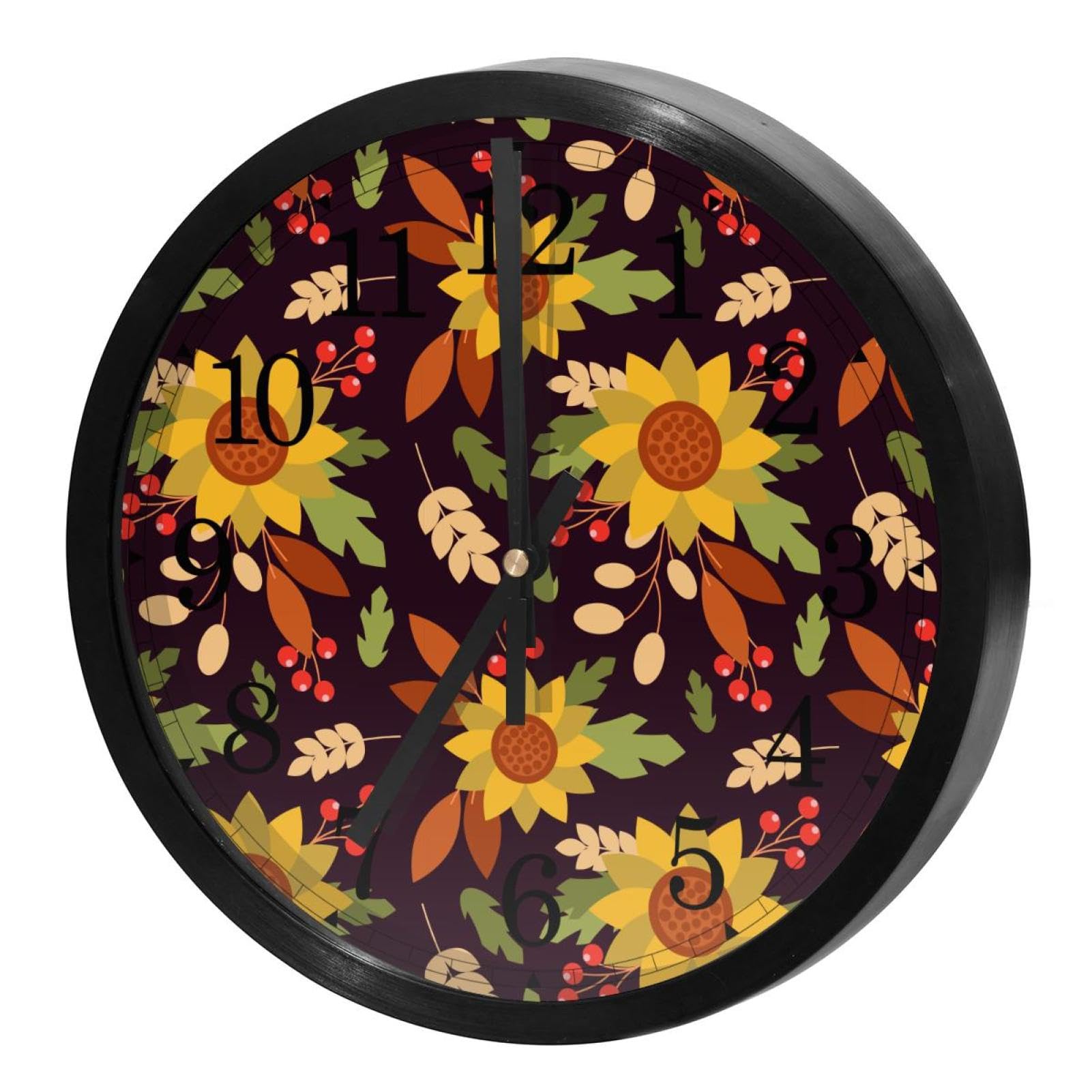Horloge murale silencieuse pour cuisine et bureau au design vintage chaleureux