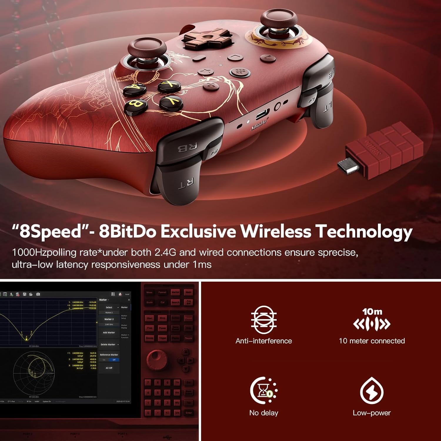 8Bitdo Ultimate 2 Wireless 2.4G Controller, Star-Ring RGB Lights, Adjustable Trigger Locks, Gamepad with Charging Dock for Windows PC, Android - WUCHANG: Fallen Feathers Official Collaboration - Image 3