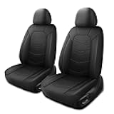 Car Seat Covers,Leather Car Seat Covers,Breathable and Sporty Car Seat Cover,Universal Fit Automotive Seat Covers for Car SUV Sedan and Trucks(2 Pieces,Front Seat,Black,N2)
