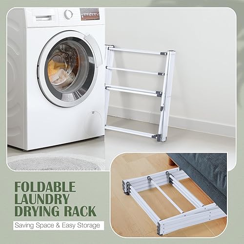 Miniatura 2 de Clothes Drying Rack - Collapsible Drying Rack Clothing for Laundry, Apartments, Balconies Expandable Drying Rack Waterproof and Rustproof