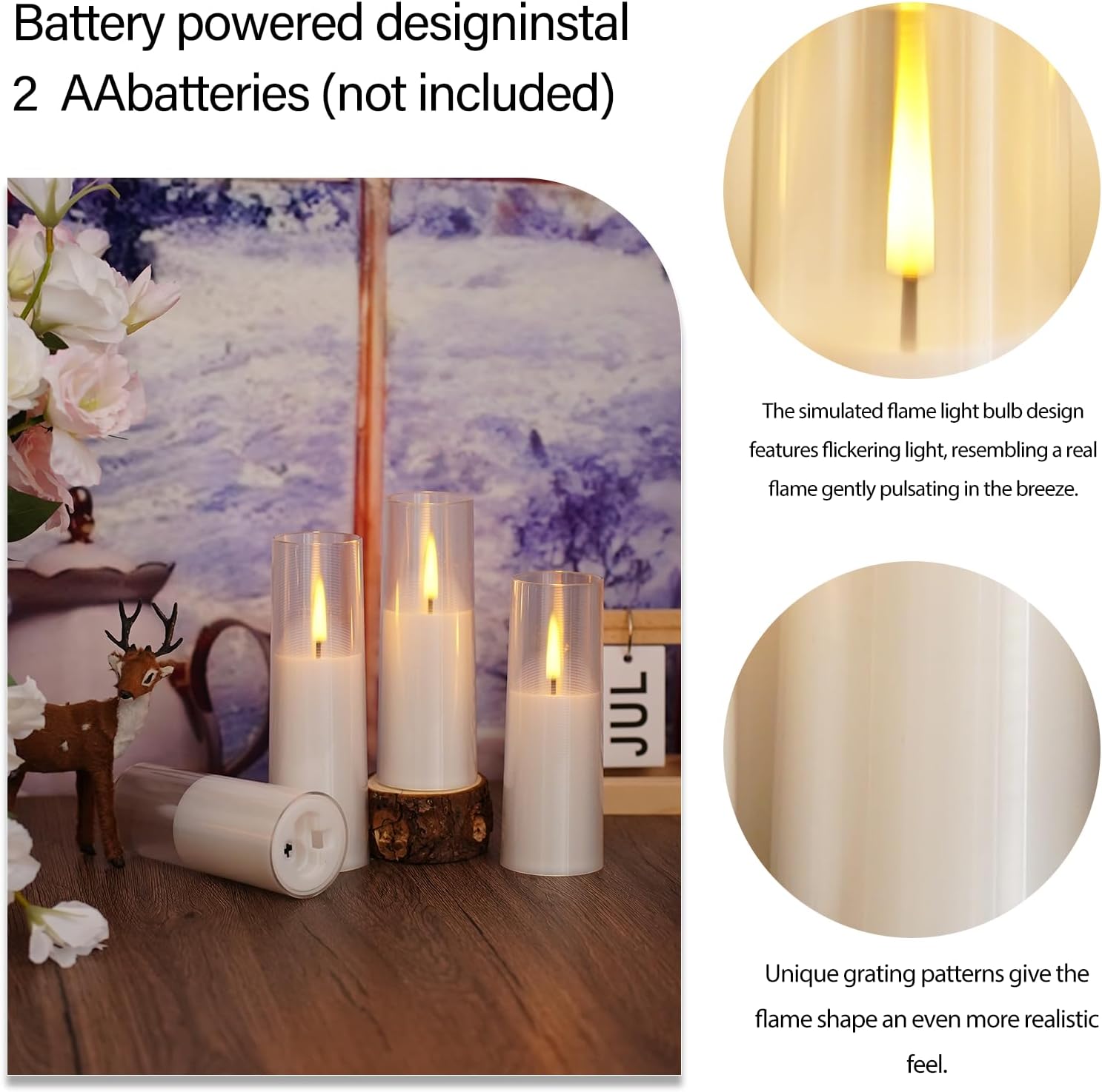 Flameless LED Candles, Upgraded Realistic 9 Pcs Flickering Flame Pillar Candles, Battery Operated Candles with Remote Timer, for Romantic Ambiance and Home Decoration (White)