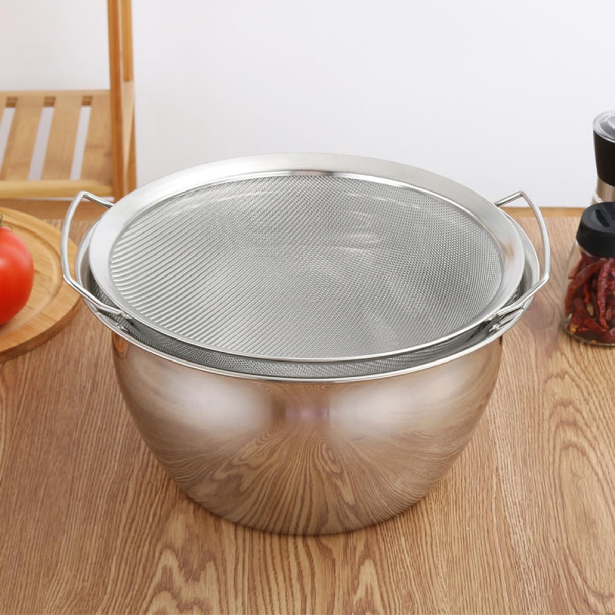 Colador Malla de Acero Inoxidable para Arroz y Verduras