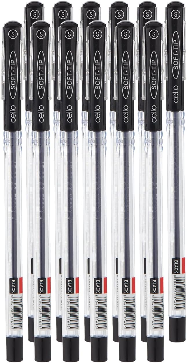 CelloSoft Tip Ball Pen 0.7Mm Box Of 12Pc Black