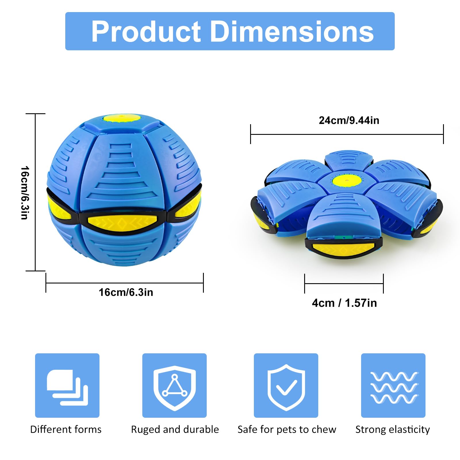 Magic Bouncing Ball Pop Up Balls – Light Up Magic Meta Ball Toy with 6 Light – Dual-Form Bouncy Balls Indoor Outdoor Play – Transforming Toy for Parent-Child Interaction (Blue) — Amazon image 2