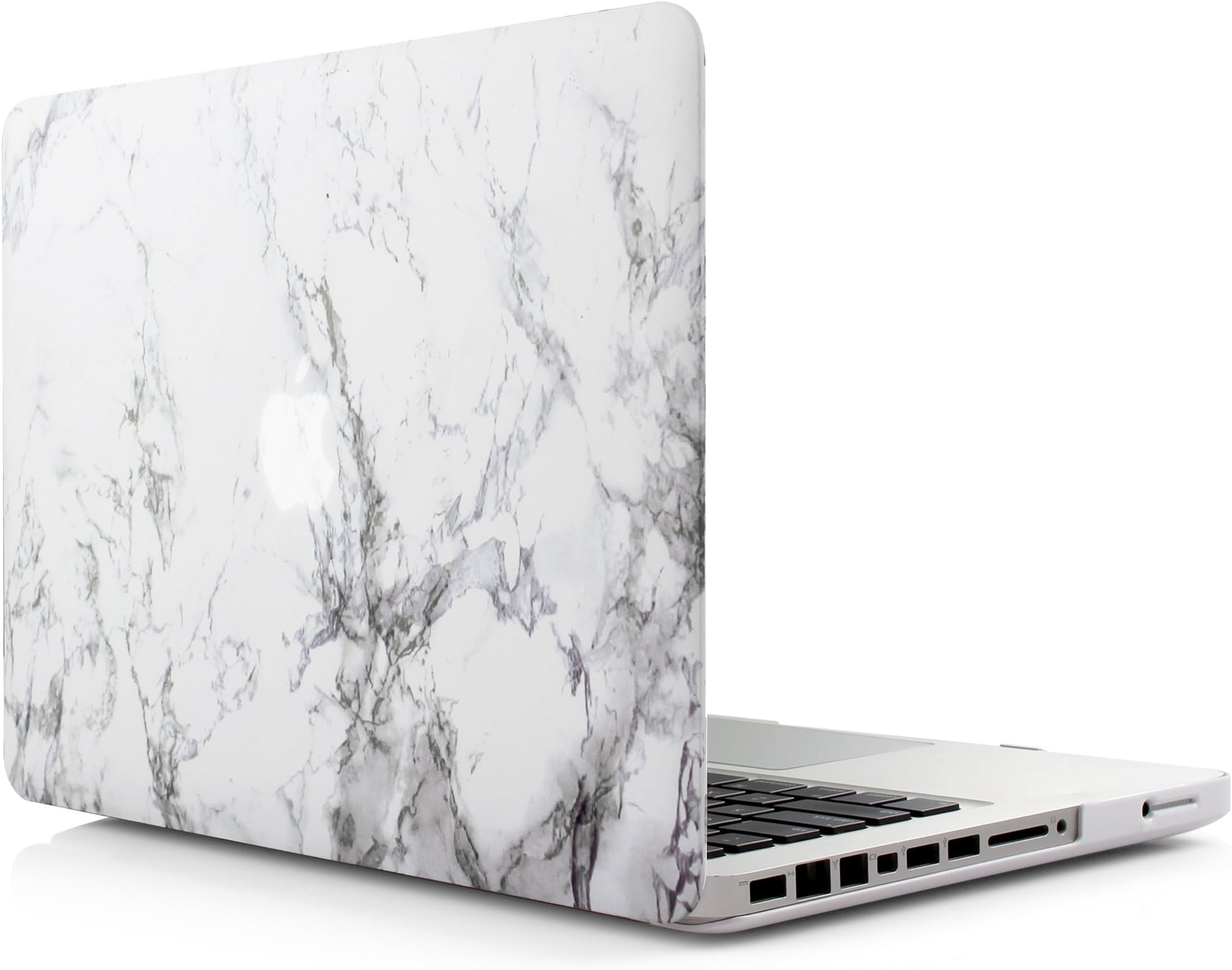 iDOO Matte Soft Touch Plastic Hard Case Protective Shell Cover for MacBook Pro 13 inch - With CD Drive Model A1278 White Marble