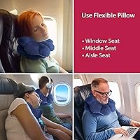 Vista 4 de Total Pillow Nueva almohada de viaje, almohada de cuello de vellón ajustable con soporte para la cabeza, ideal para apoyo lumbar, cuello técnico