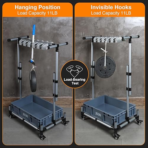 Miniatura 6 de Estante de almacenamiento de herramientas de limpieza móvil independiente, soporte para trapeador y escoba (M2)