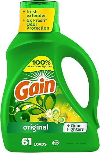 Vista 45 de Gain Gain - Detergente líquido para ropa con potenciador de aroma, aroma original, compatible con HE, 90 cargas en total, 65 onzas líquidas