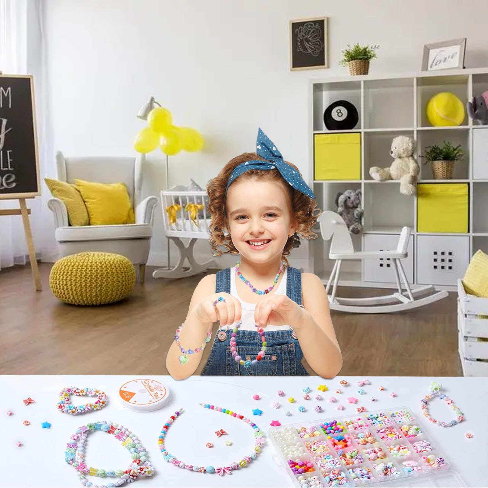 Set Perline Fai Da Te Per Bambini – 400+ Pezzi Per Creare Collane E Bracciali, Kit Gioielli Con Incastro Facile, 4+ Anni - 2