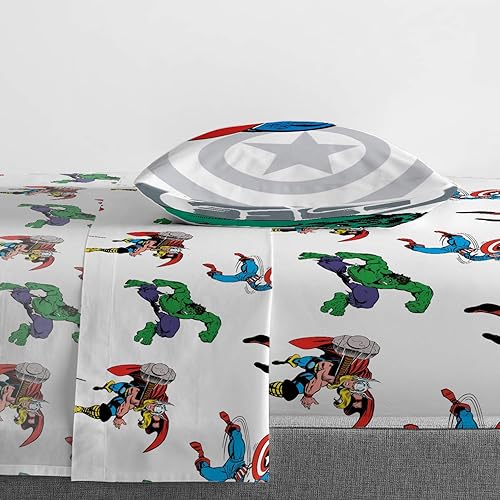 Miniatura 4 de Jay Franco Marvel Avengers Comic Cool - Paquete de ropa de cama individual de 8 piezas, incluye juego de cama, juego de sábanas